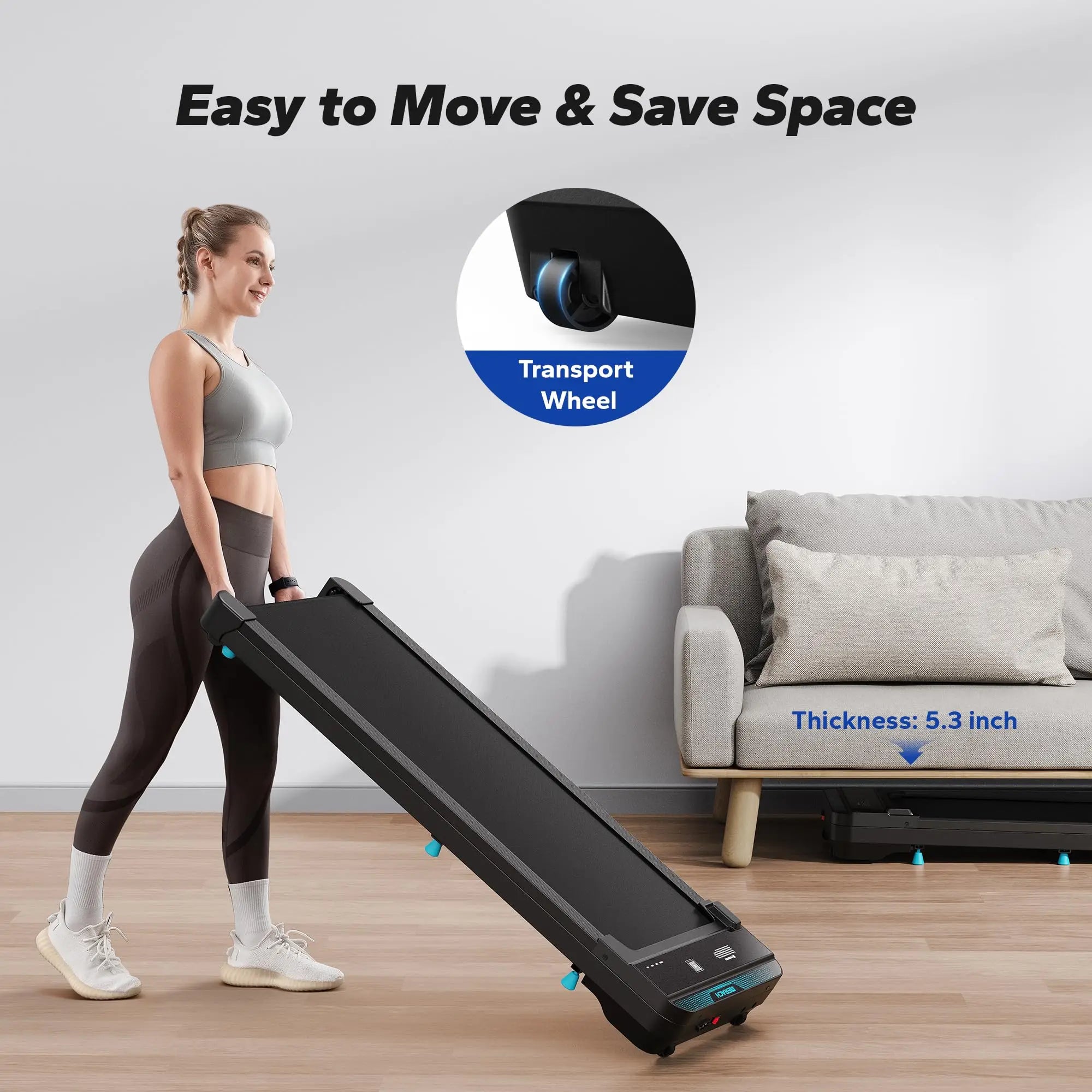 MERACH 2-in-1 Under Desk Walking Pad Treadmill