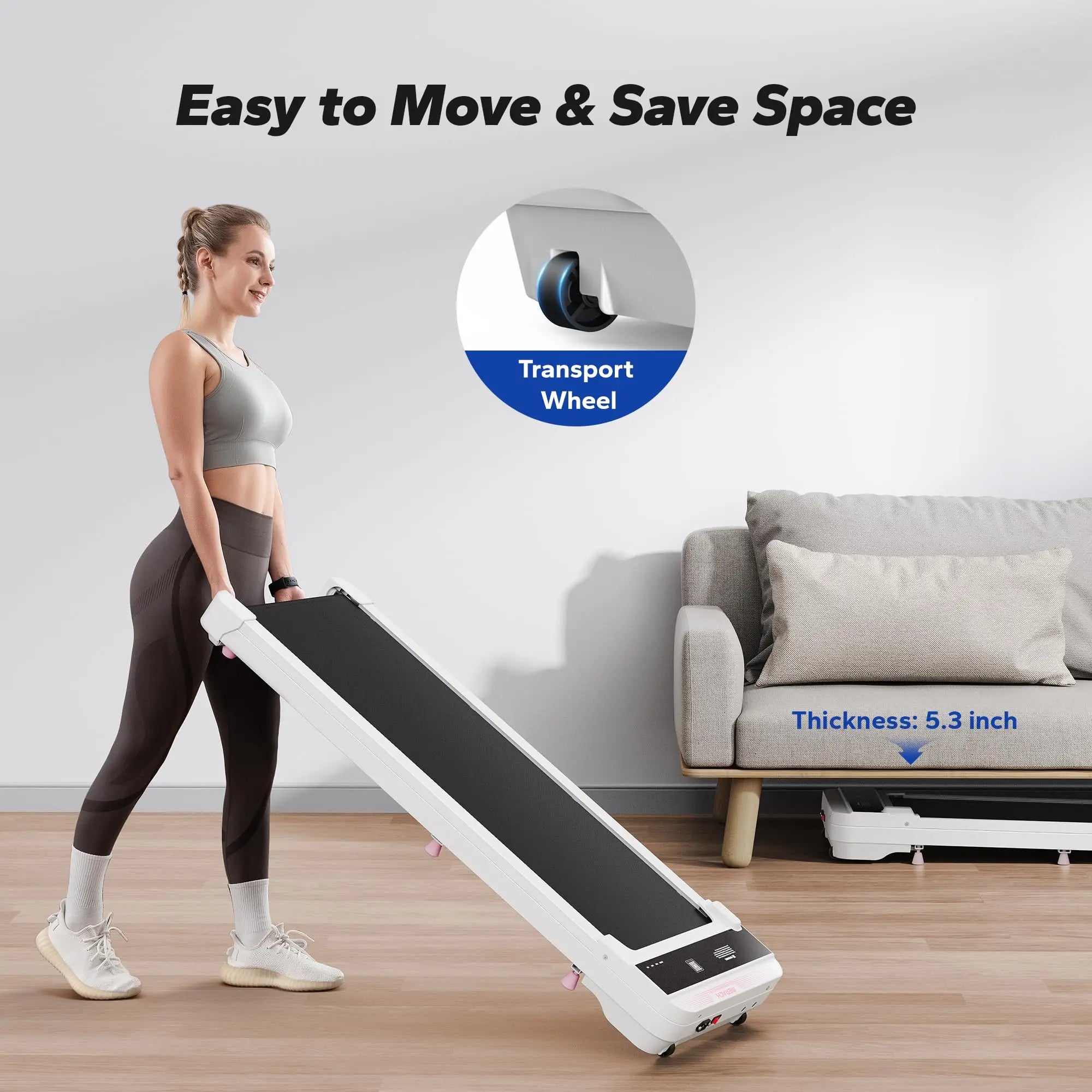 MERACH 2-in-1 Under Desk Walking Pad Treadmill