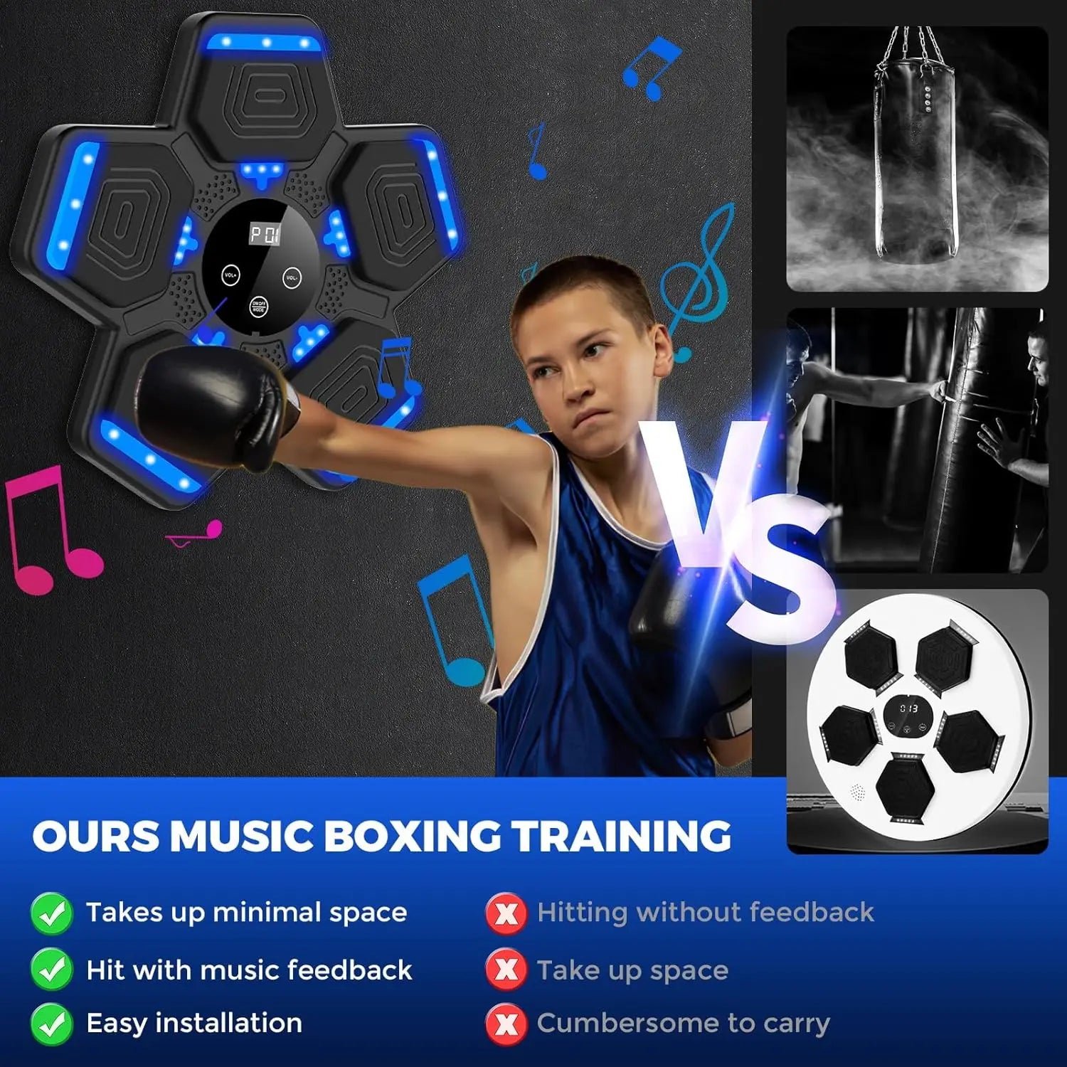 2024 Smart Bluetooth Music Boxing Machine with Gloves