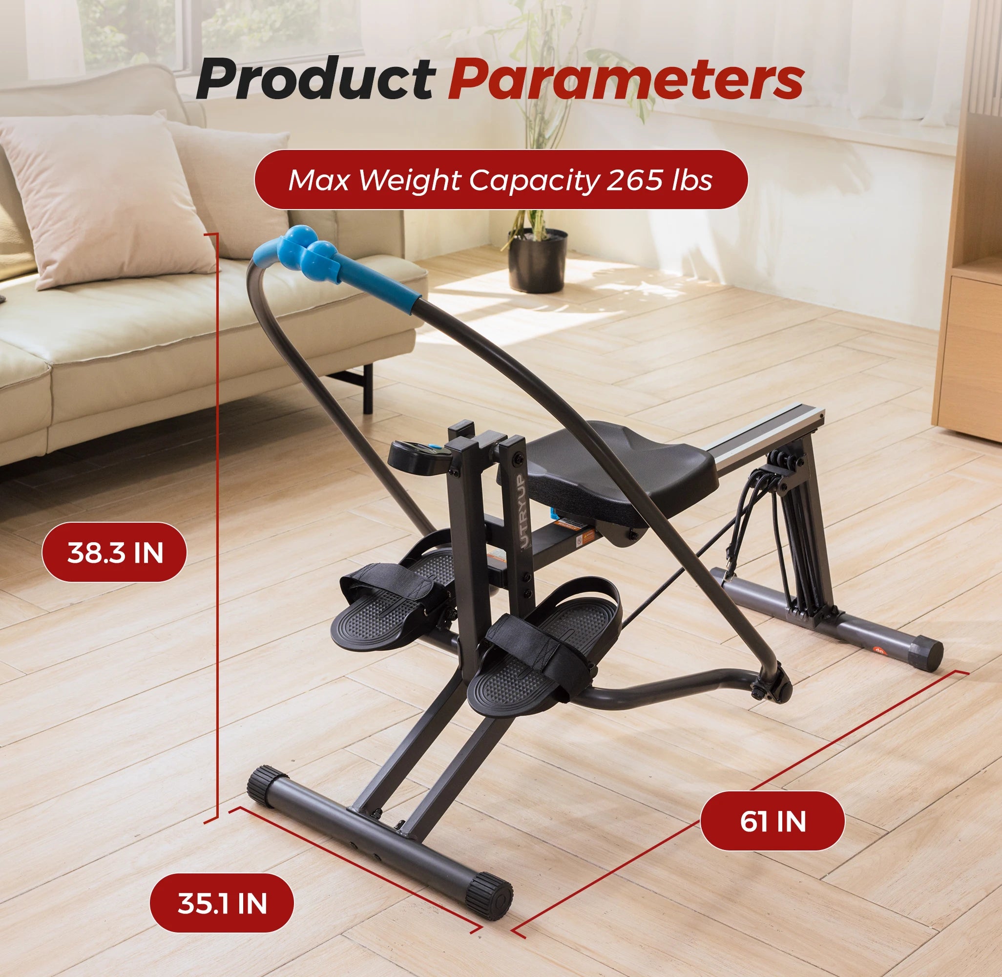 UTRYUP Sculls Rowing Machine – Smooth & Quiet Home Gym Rower