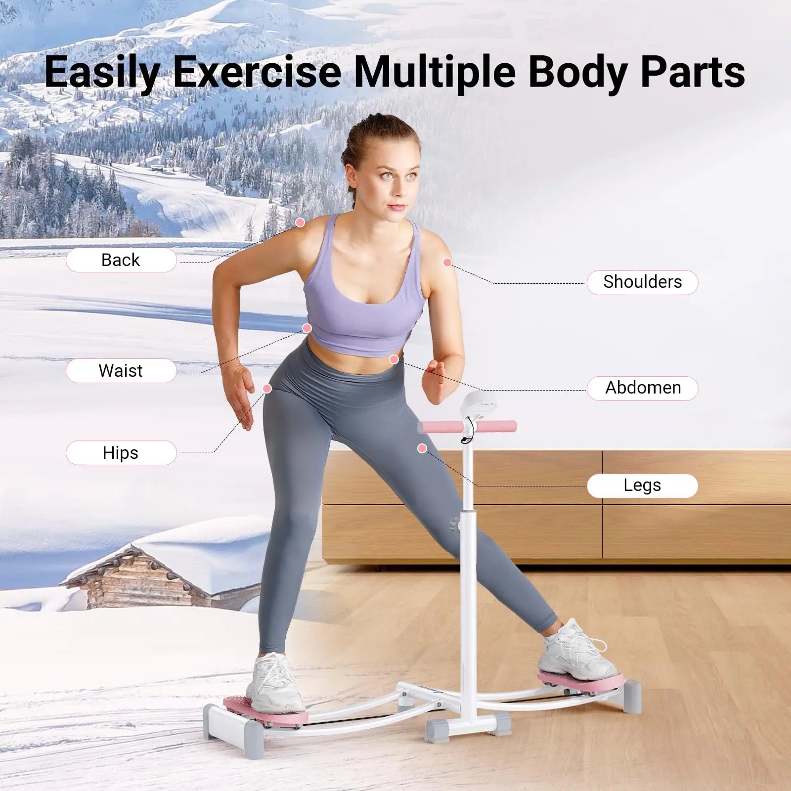 MERACH Ski Machine – Simulated Ski Trainer with Adjustable Height for Leg and Pelvic Floor Muscle Workout