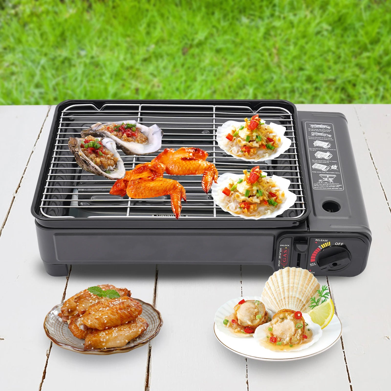 Portable Butane Grill Stove – Adjustable Gas Burner for Camping & Travel