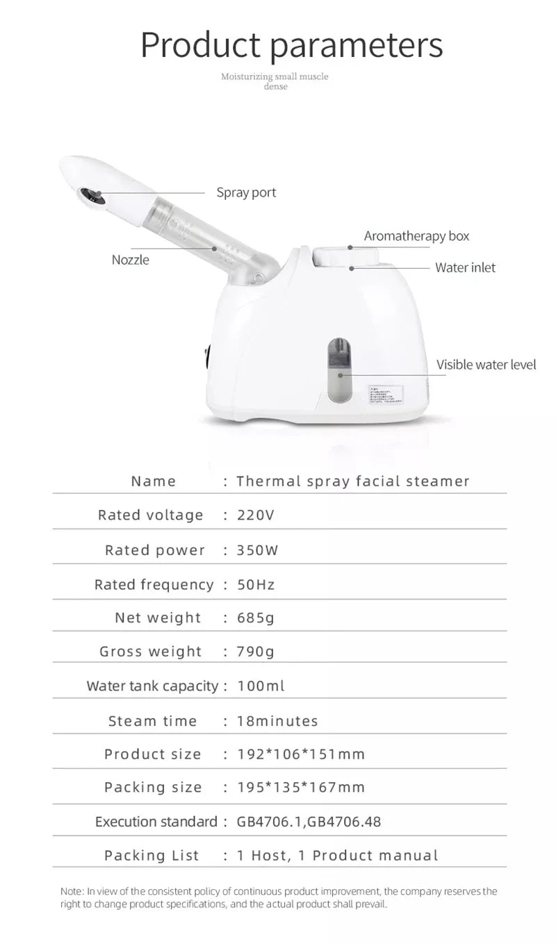 Ozone Facial Warm Mist Steamer