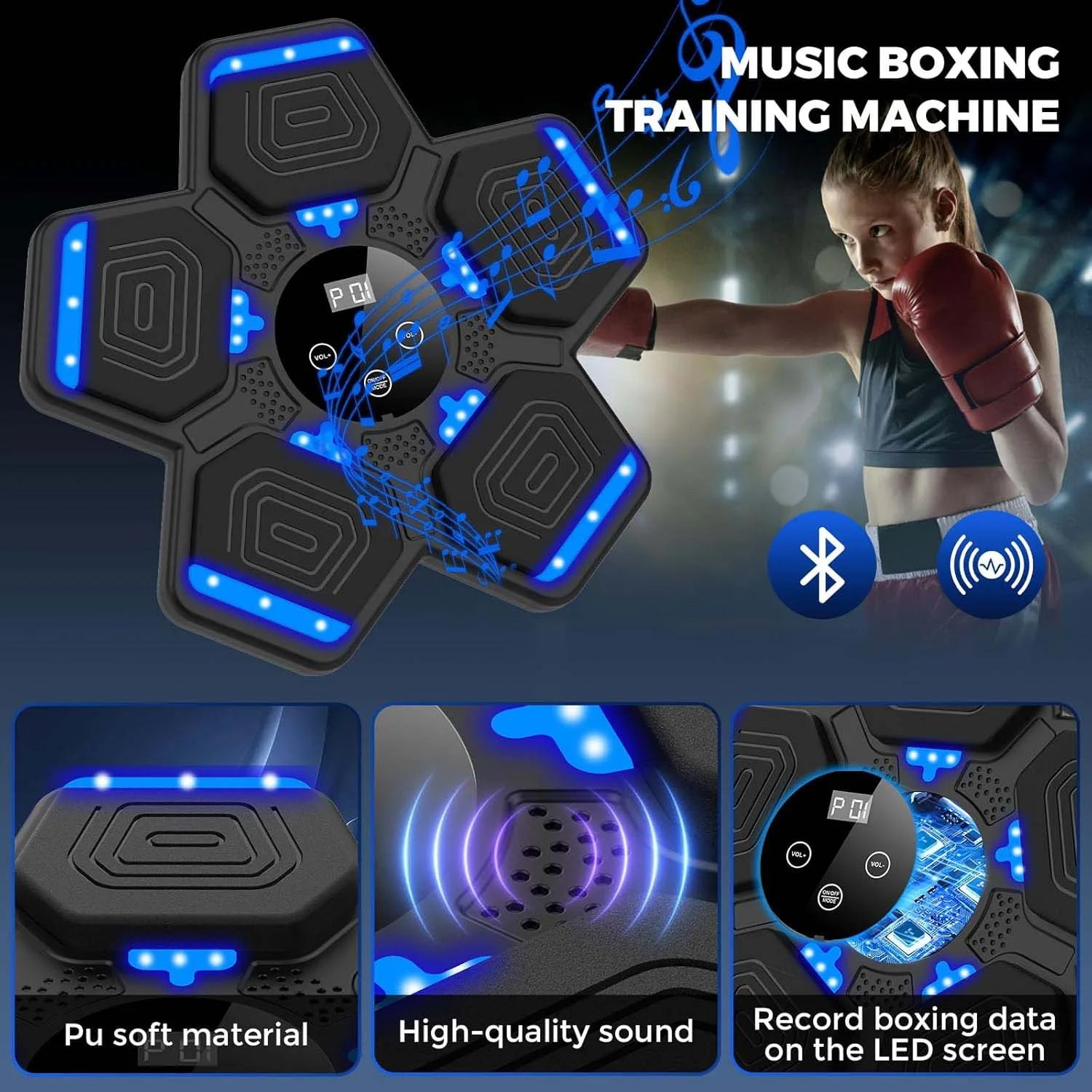 2024 Smart Bluetooth Music Boxing Machine with Gloves