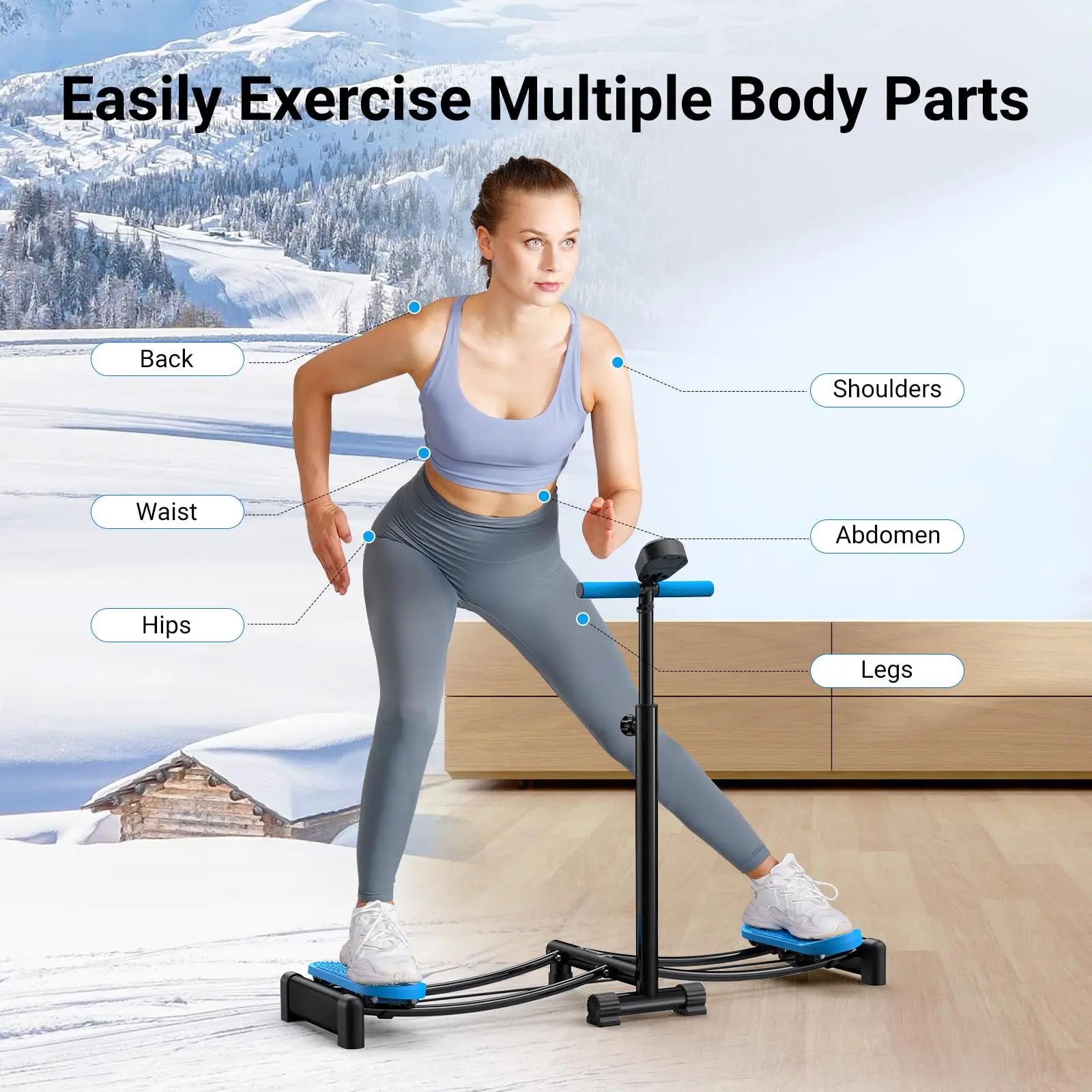 MERACH Ski Machine – Simulated Ski Trainer with Adjustable Height for Leg and Pelvic Floor Muscle Workout