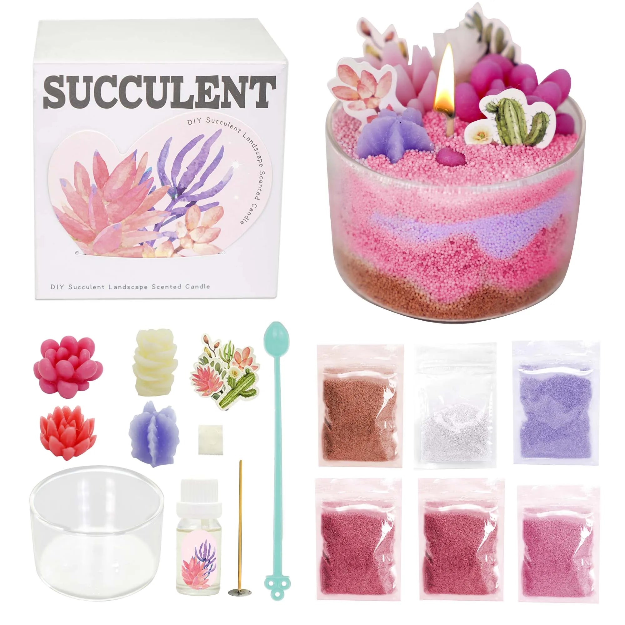 : DIY Succulent Candle Kit – Handmade Scented Candle Set