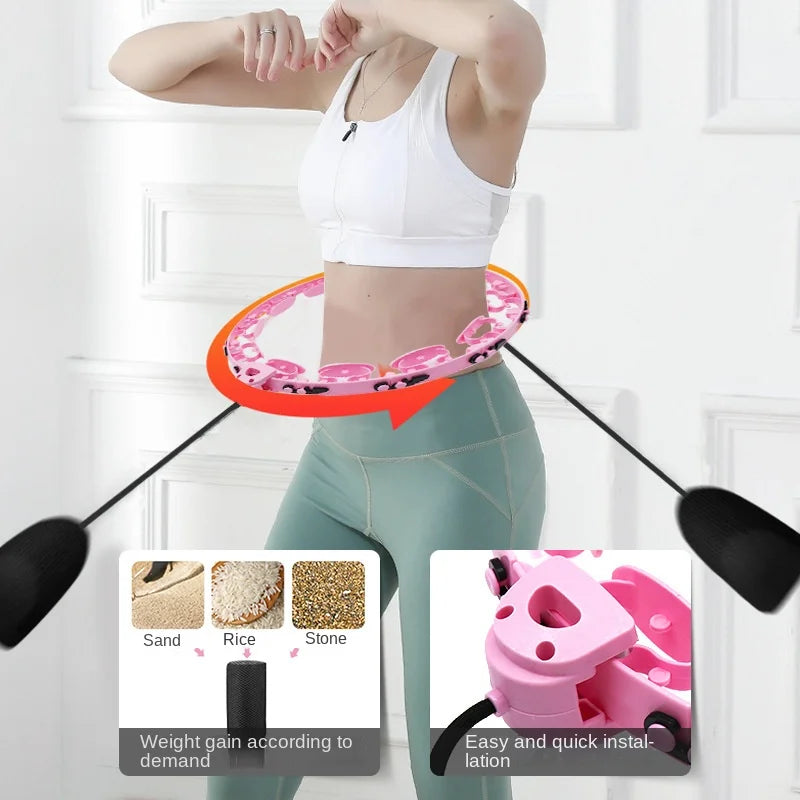 Adjustable Weighted Fitness Hoop for Waist Slimming