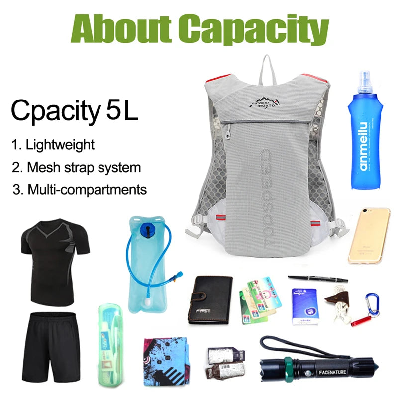 5L Ultralight Hydration Running Vest Backpack