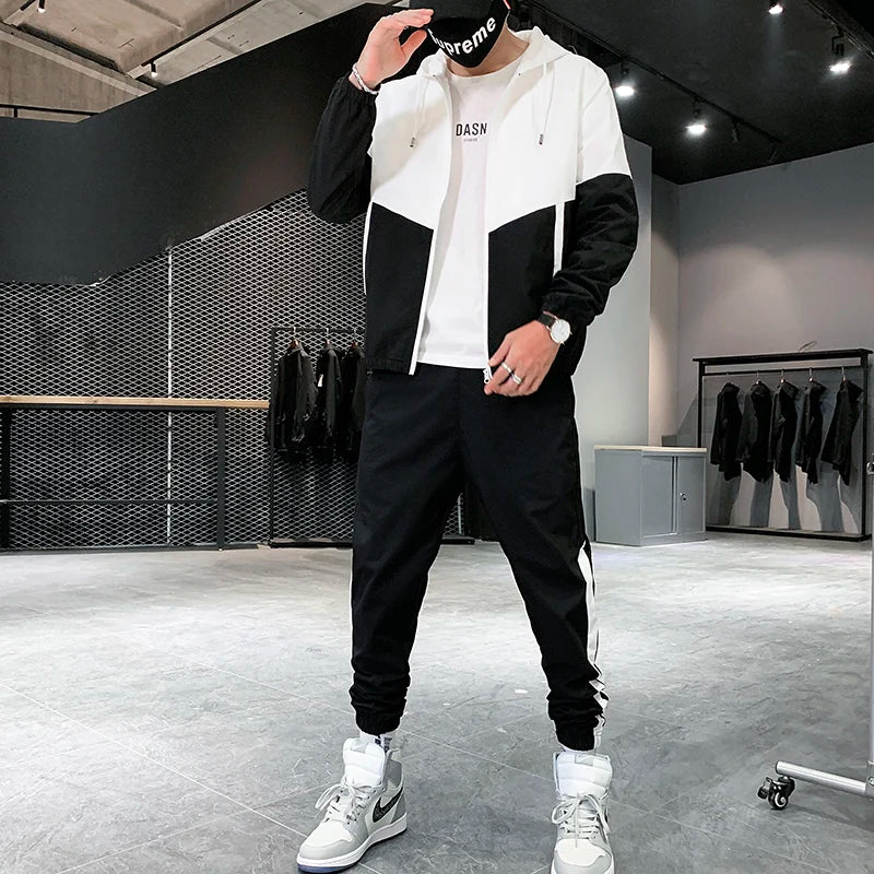 2025 Men's Tracksuit – Casual Joggers & Hooded Sportswear Set