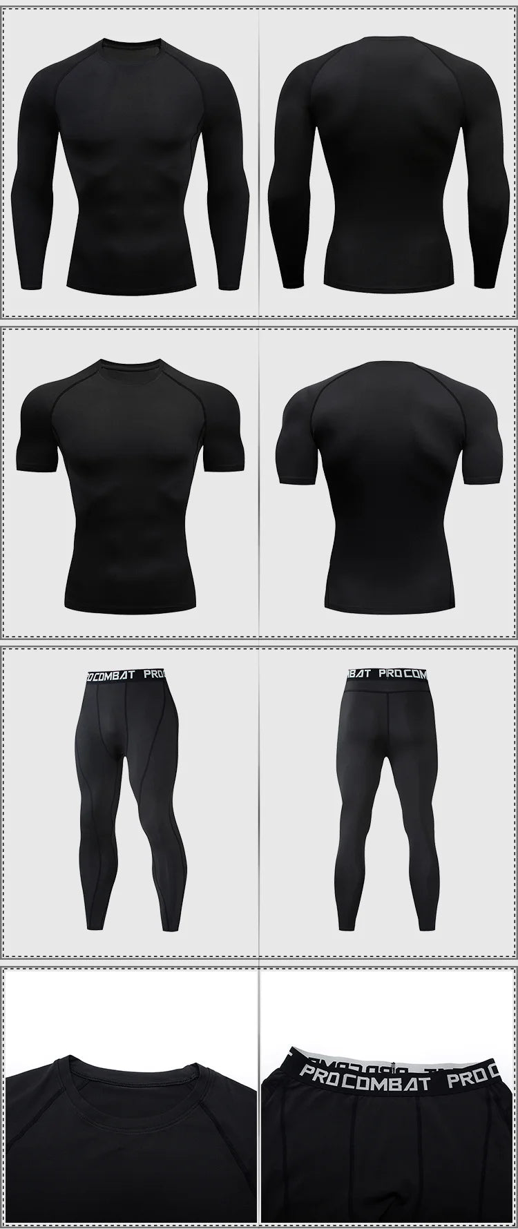 2PCS Men's Compression Sportswear Set – Gym & Fitness Tracksuit