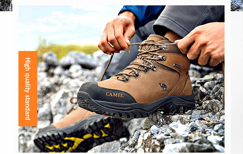 GOLDEN CAMEL Waterproof Tactical Hiking Boots – High-Top Outdoor Shoes