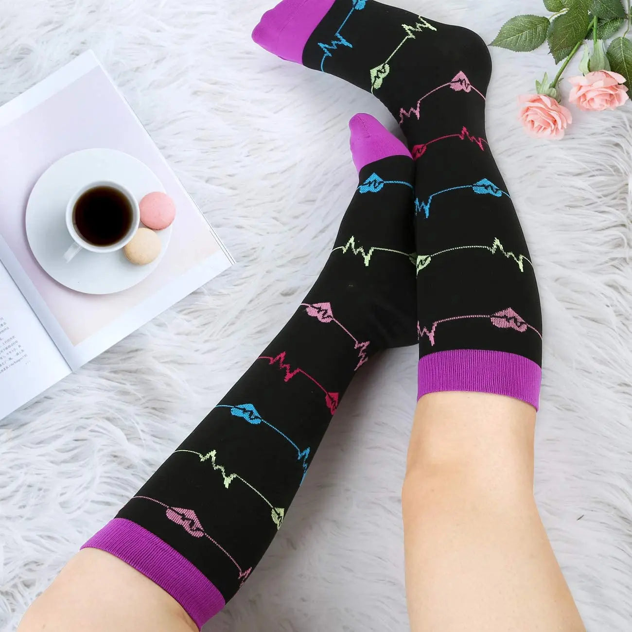 Unisex 20-30 mmHg Compression Cycling & Sports Socks