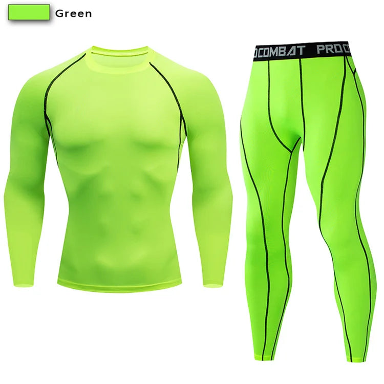 2PCS Men's Compression Sportswear Set – Gym & Fitness Tracksuit