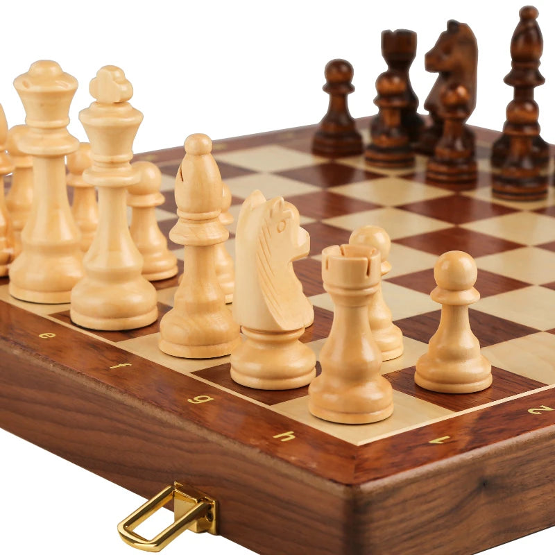 Top-Grade Wooden Chess Set – Classic Folding Board Game