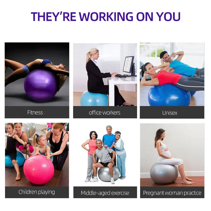 PVC Fitness Yoga Ball – Explosion-Proof & Thickened