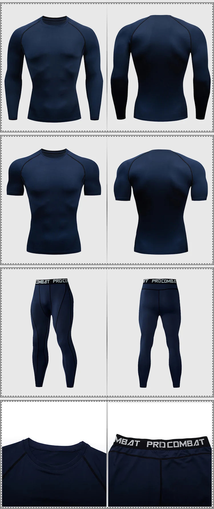 2PCS Men's Compression Sportswear Set – Gym & Fitness Tracksuit