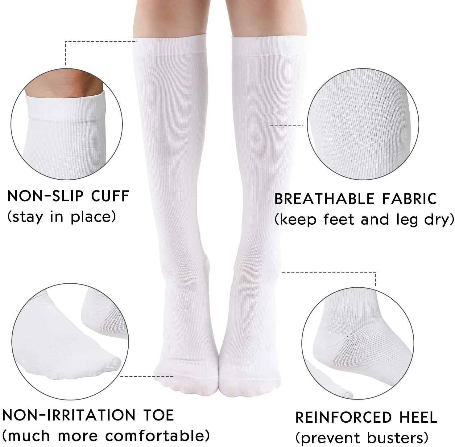 Unisex 20-30 mmHg Compression Cycling & Sports Socks