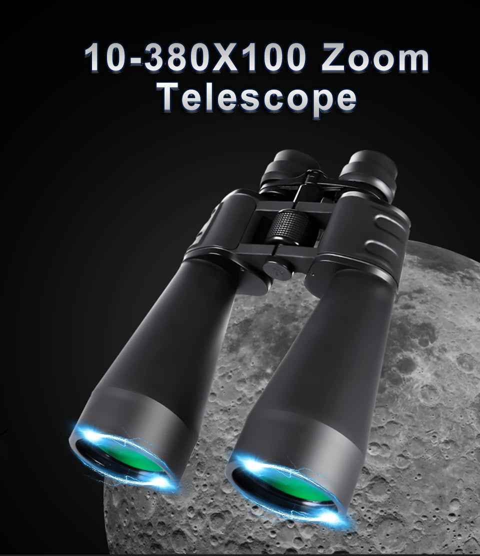 10-380x100 Zoom HD Monocular – Long Range BAK4 Telescope for Hunting & Travel