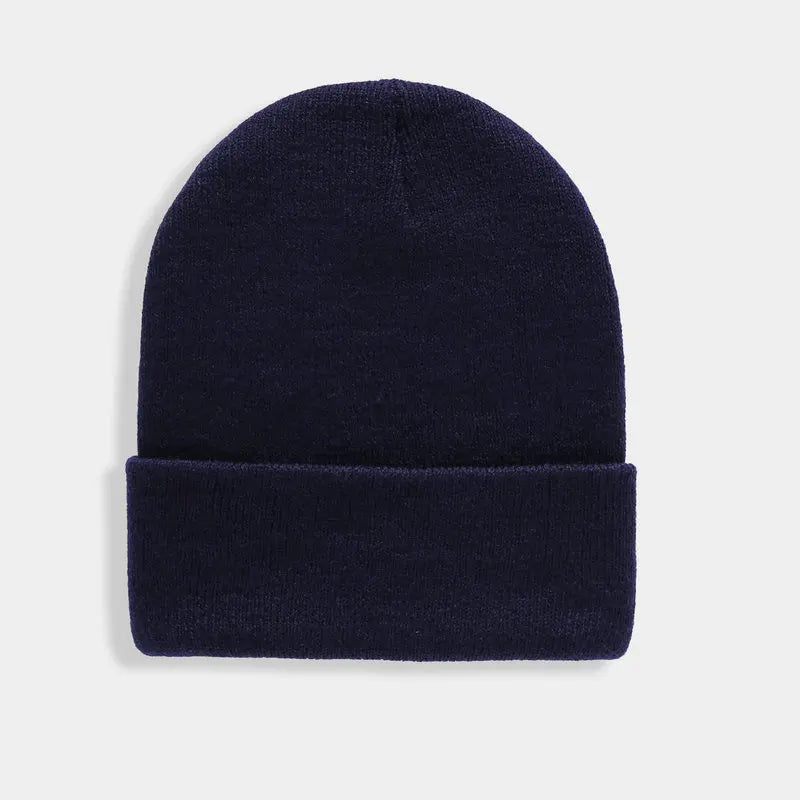 Solid Unisex Beanie - Warm Knitted Winter Skull Cap