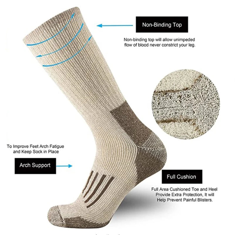 Ultra-Warm Merino Wool Hiking Socks