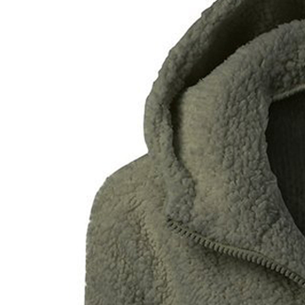 Fleece Hooded Winter Jacket – Warm, Windproof, Zip-Up Overcoat