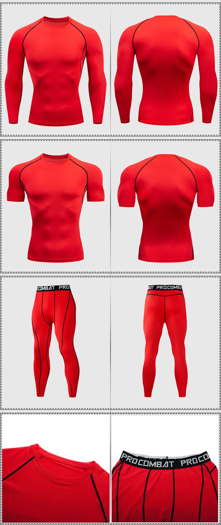 2PCS Men's Compression Sportswear Set – Gym & Fitness Tracksuit