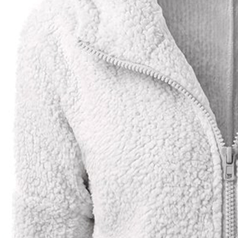 Fleece Hooded Winter Jacket – Warm, Windproof, Zip-Up Overcoat
