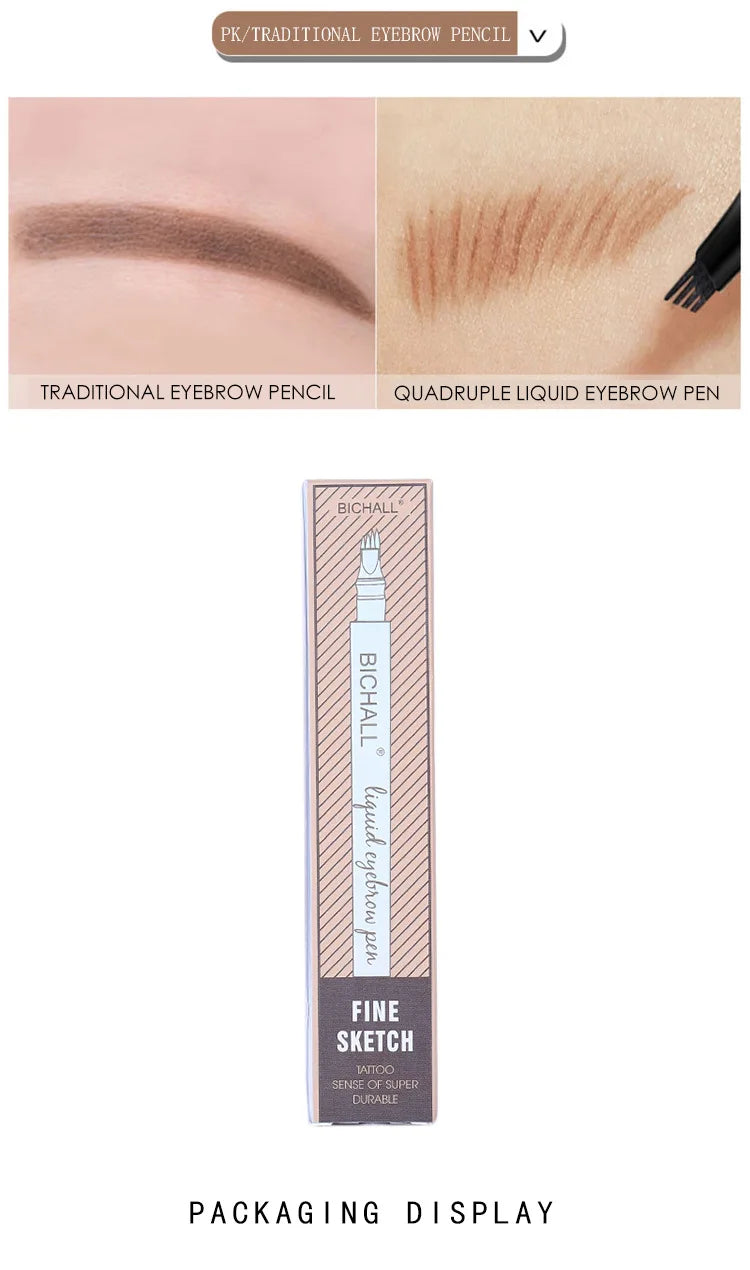4D Microblading Eyebrow Pen – 4-Fork Tip for Natural Brows
