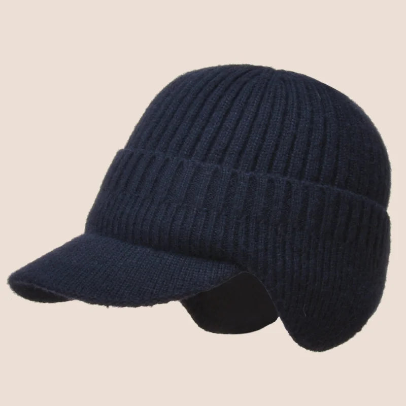 Men's Winter Knitted Hat with Ear Protection: