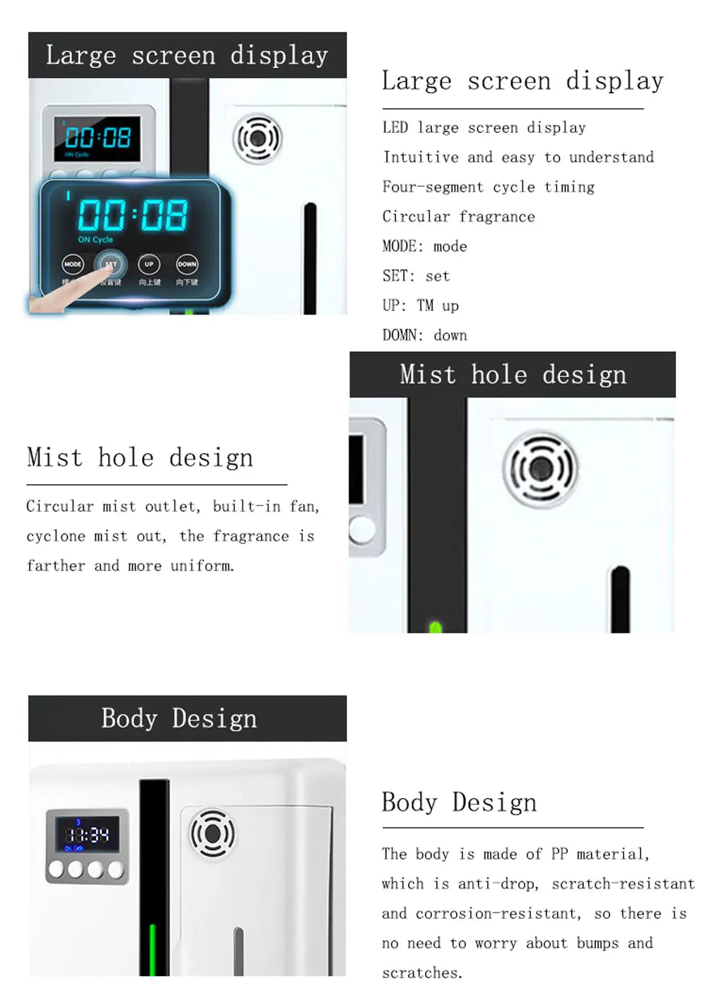 Automatic Essential Oil Diffuser with Timer & 160ml Capacity