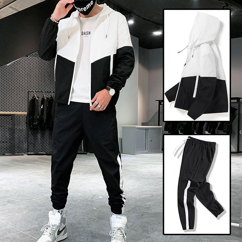 2025 Men's Tracksuit – Casual Joggers & Hooded Sportswear Set