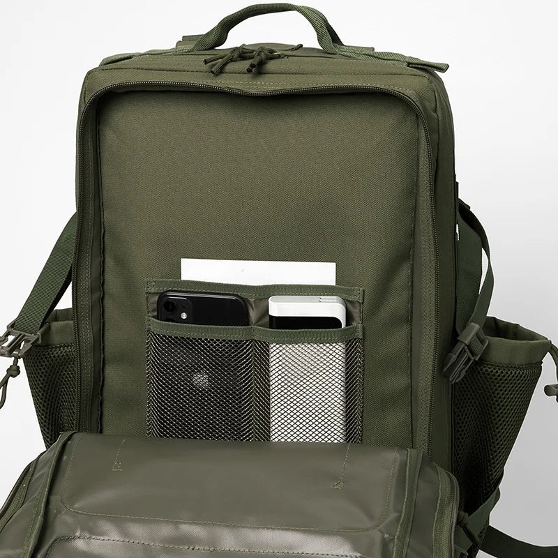 QT&QY 50L Tactical Backpack – MOLLE Survival Rucksack with Bottle Holder