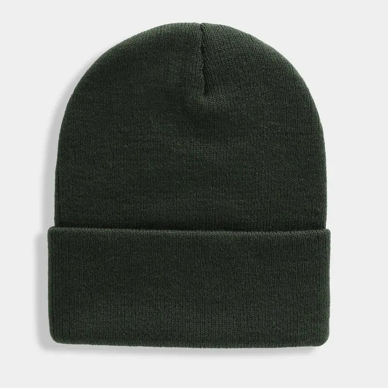 Solid Unisex Beanie - Warm Knitted Winter Skull Cap