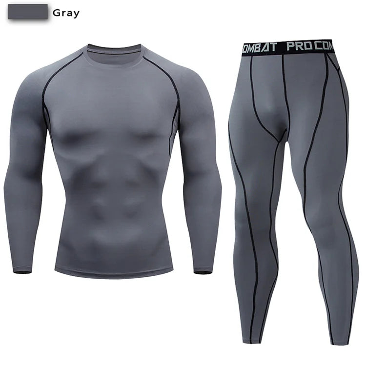 2PCS Men's Compression Sportswear Set – Gym & Fitness Tracksuit