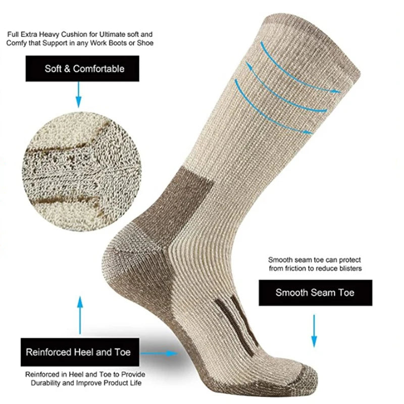 Ultra-Warm Merino Wool Hiking Socks