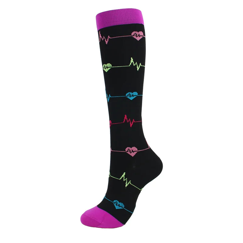 Unisex 20-30 mmHg Compression Cycling & Sports Socks