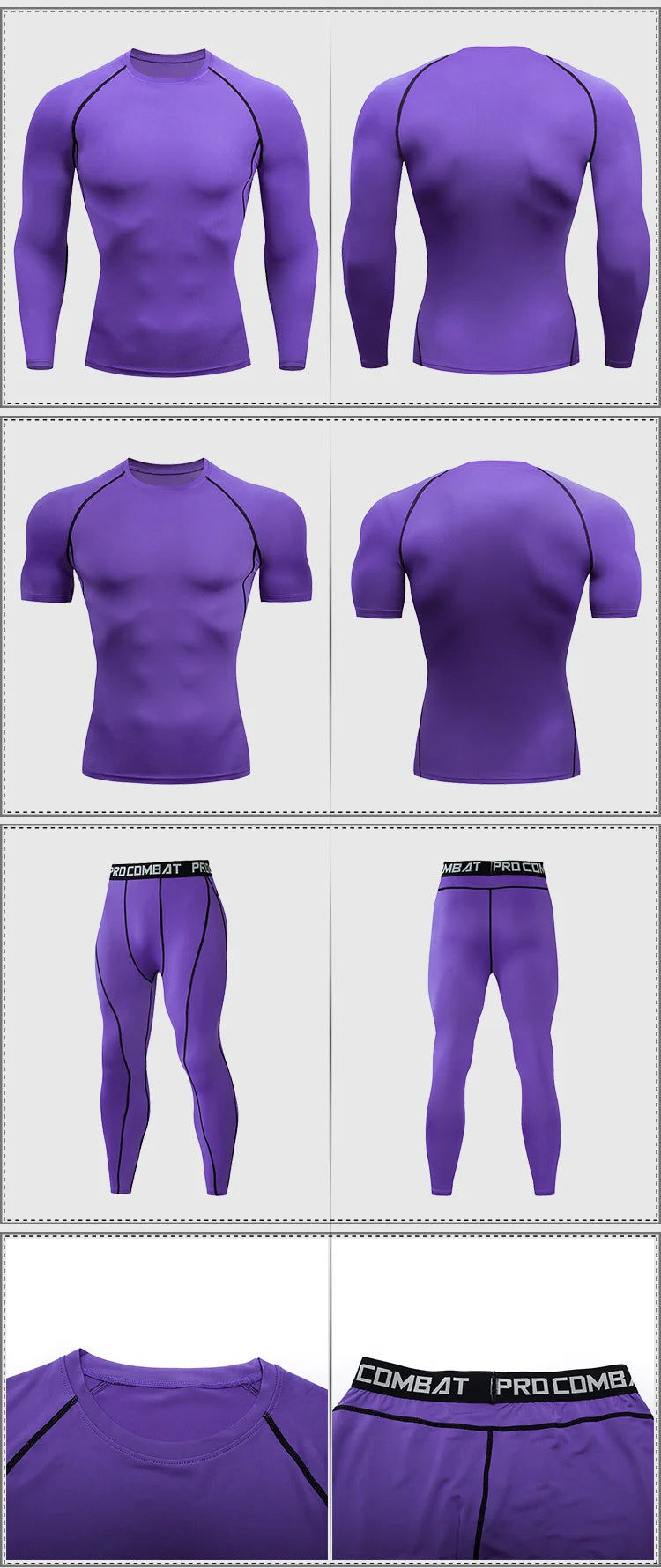2pcs Men's Compression Sportswear Suit - Gym Tight Yoga Set