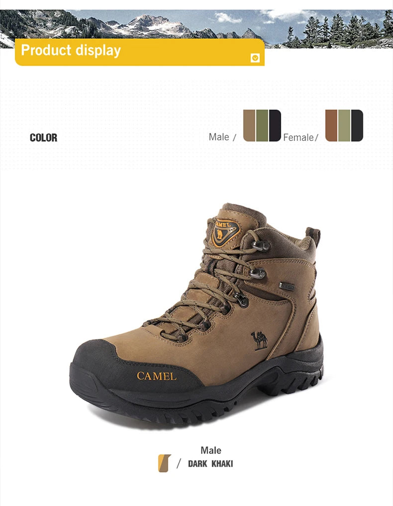 GOLDEN CAMEL Waterproof Tactical Hiking Boots – High-Top Outdoor Shoes