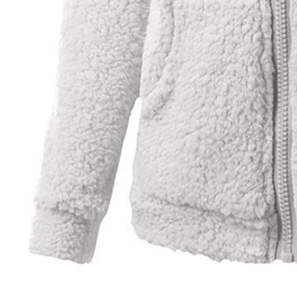 Fleece Hooded Winter Jacket – Warm, Windproof, Zip-Up Overcoat