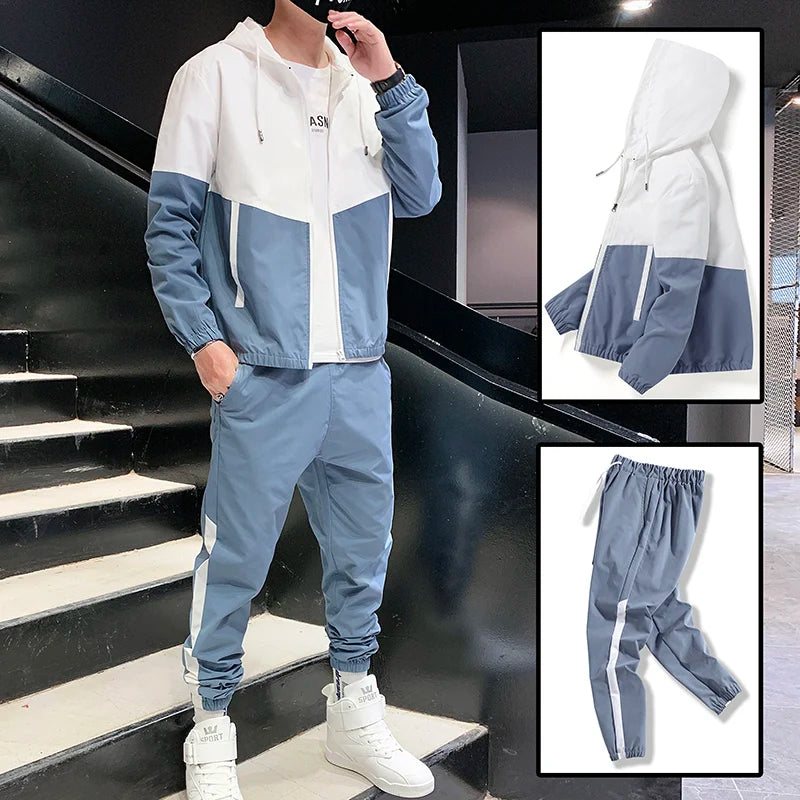 2025 Men's Tracksuit – Casual Joggers & Hooded Sportswear Set