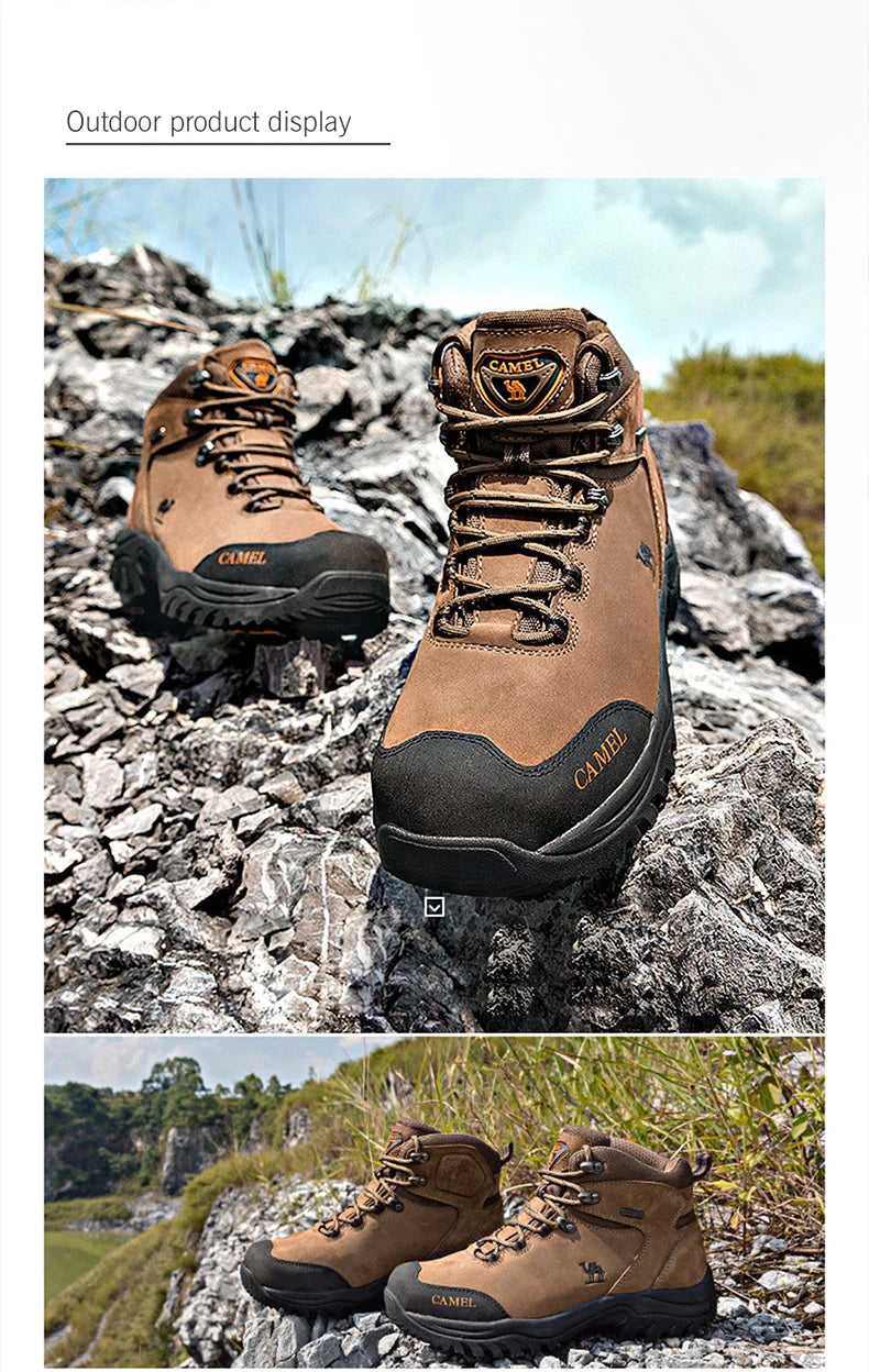 GOLDEN CAMEL Waterproof Tactical Hiking Boots – High-Top Outdoor Shoes