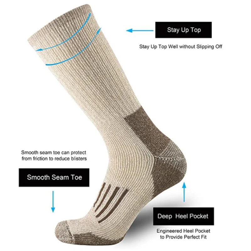 Ultra-Warm Merino Wool Hiking Socks