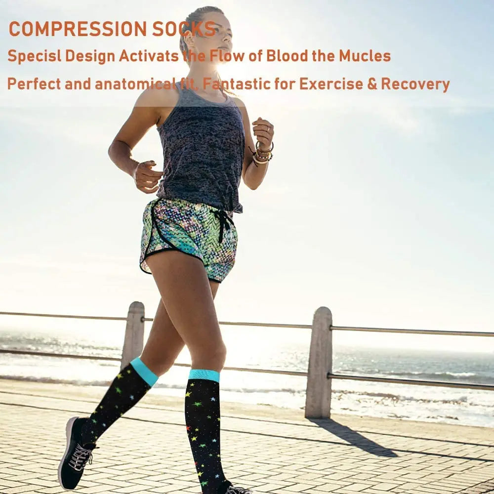 Unisex 20-30 mmHg Compression Cycling & Sports Socks