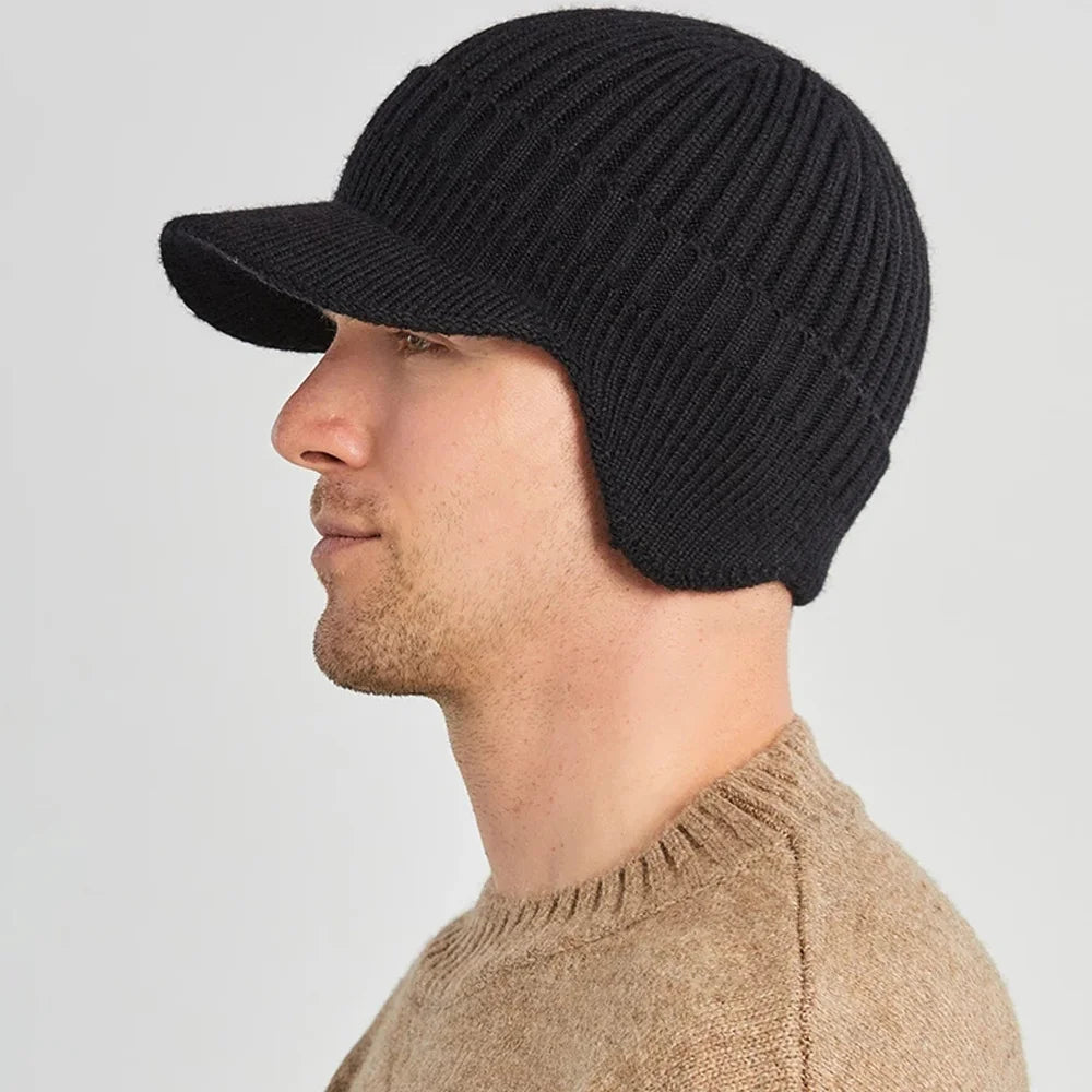 Men's Winter Knitted Hat with Ear Protection: