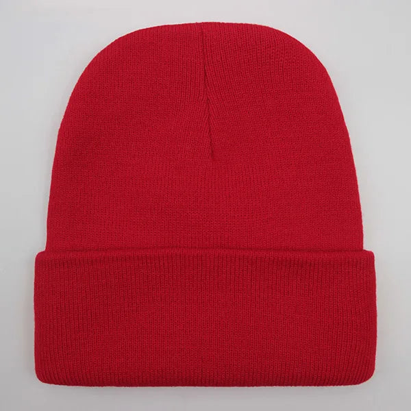 Solid Unisex Beanie - Warm Knitted Winter Skull Cap