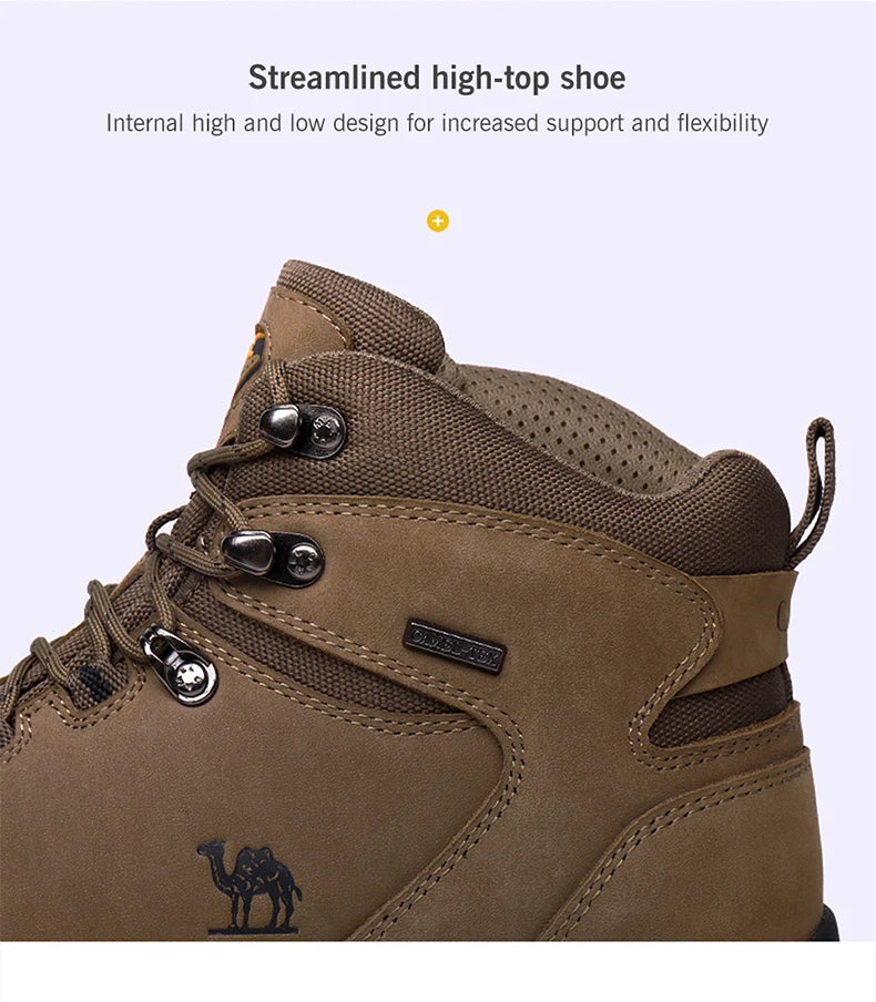 GOLDEN CAMEL Waterproof Tactical Hiking Boots – High-Top Outdoor Shoes