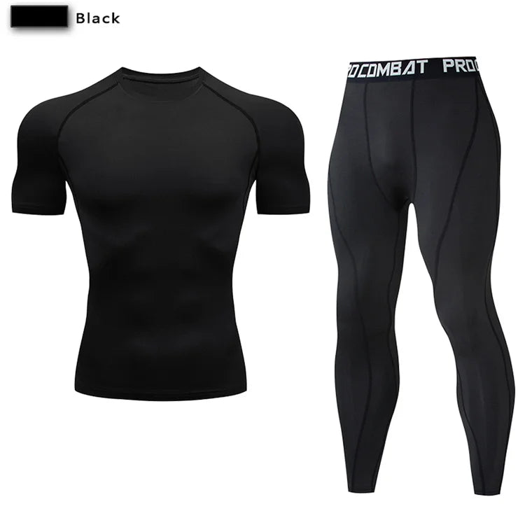 2PCS Men's Compression Sportswear Set – Gym & Fitness Tracksuit