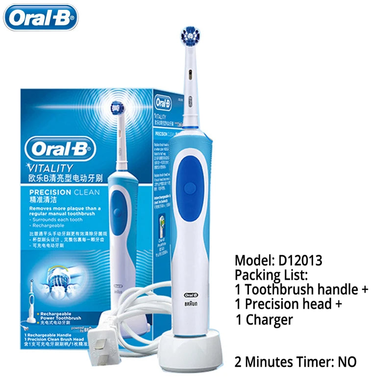 Oral B Rechargeable Electric Toothbrush Vitality Oral Hygiene Precian Clean Toothbrushes Rotating 3D White Teeth Whitening Brush