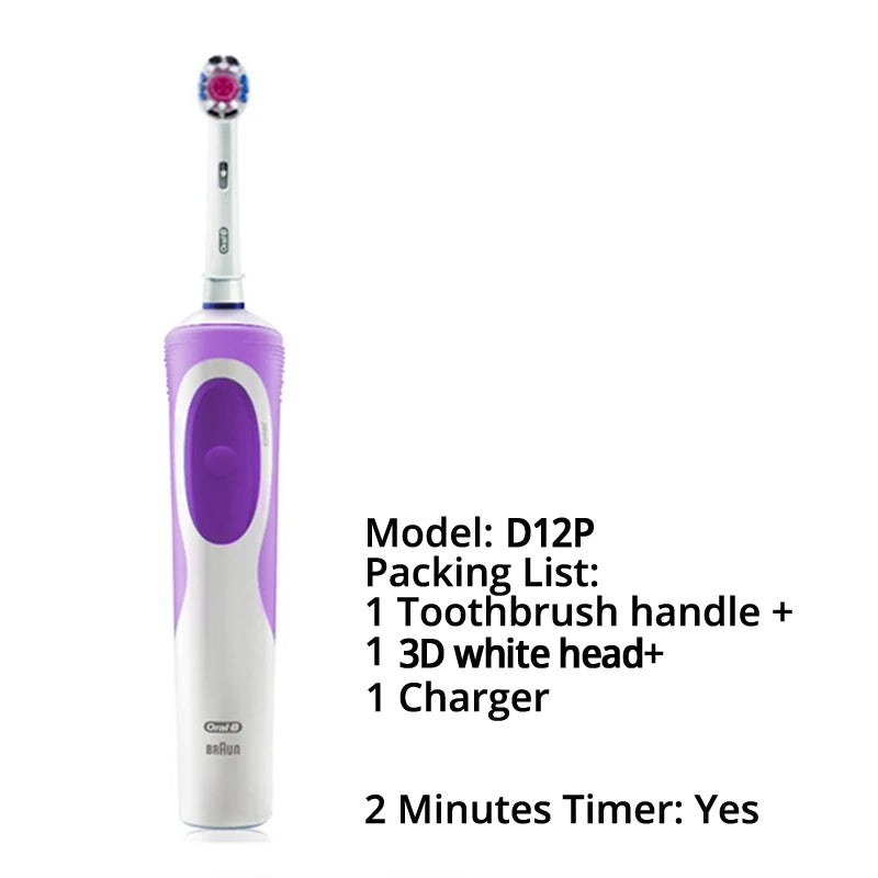 Oral B Rechargeable Electric Toothbrush Vitality Oral Hygiene Precian Clean Toothbrushes Rotating 3D White Teeth Whitening Brush