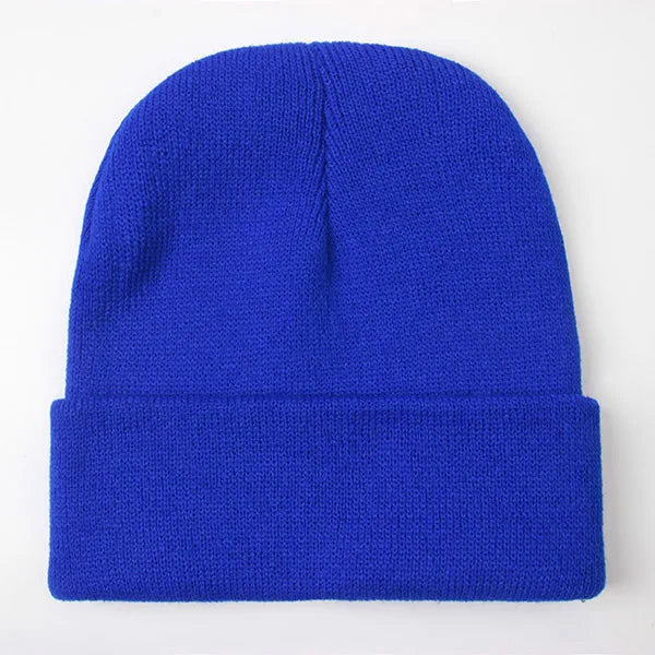 Solid Unisex Beanie - Warm Knitted Winter Skull Cap